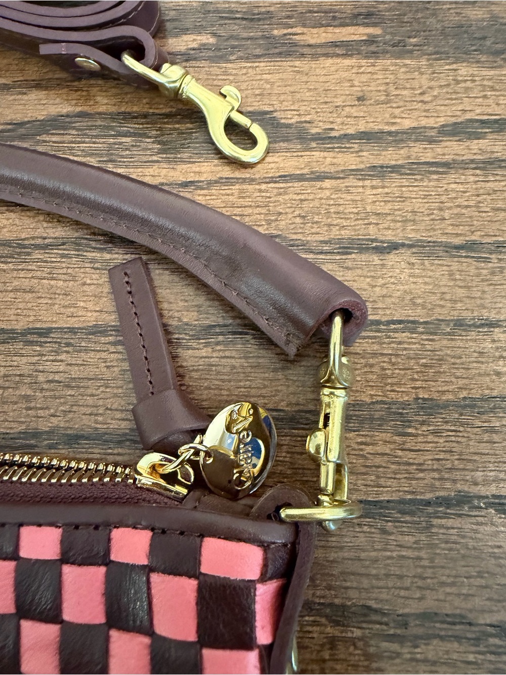 Clare V. Raisin and Petal Checkered petite moyen NWT - Picture 2 of 3